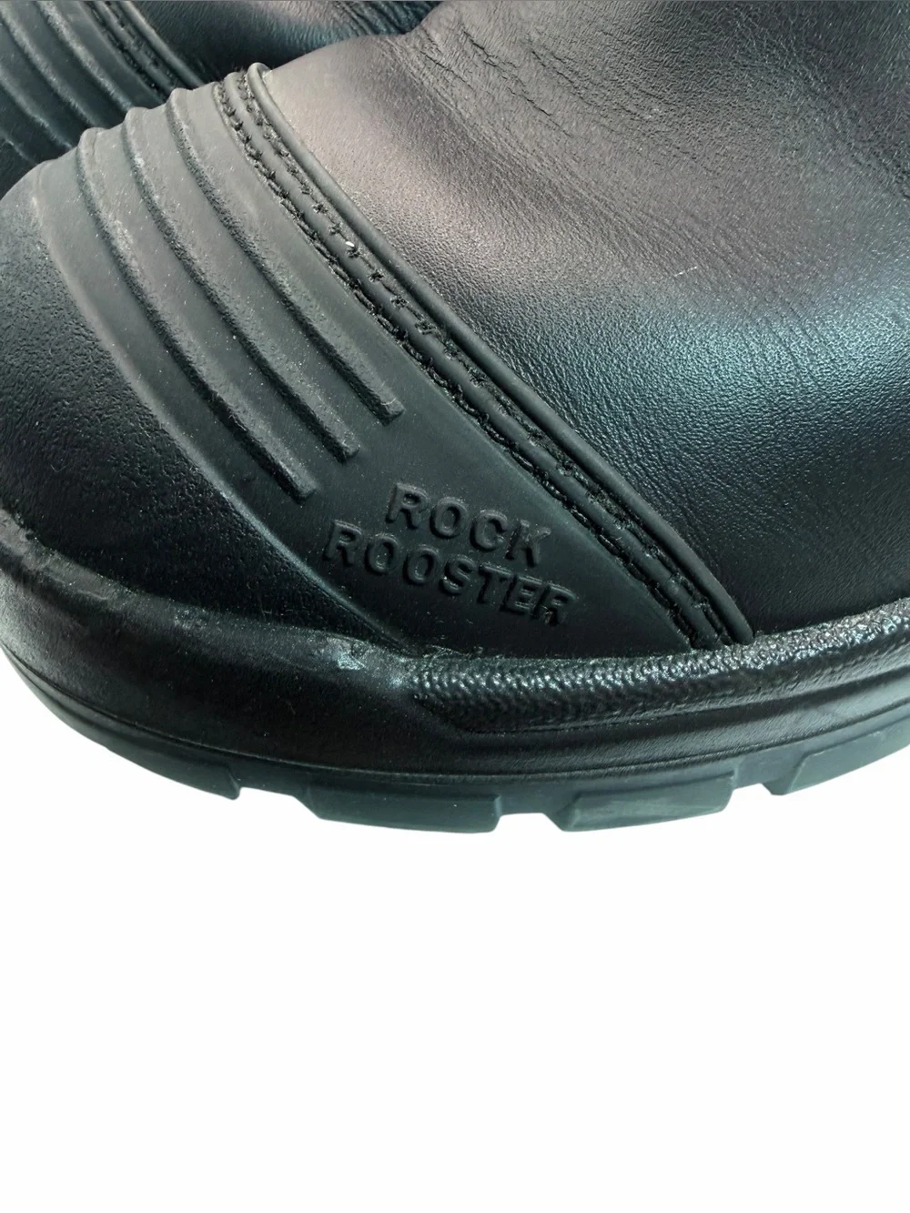 ROCKROOSTER Lumen Black 6 inch Pull on Leather Work Boots AK227NT